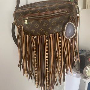 Vintage Boho fringed LV bag